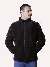 Jaqueta Victory Eagle Masculina Suede Puffer Preta