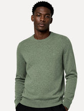 Suéter Dudalina Masculino Tricot Crewneck Basico Verde Médio