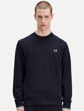 Moletom Fred Perry Masculino Crewneck Laurel Azul Marinho