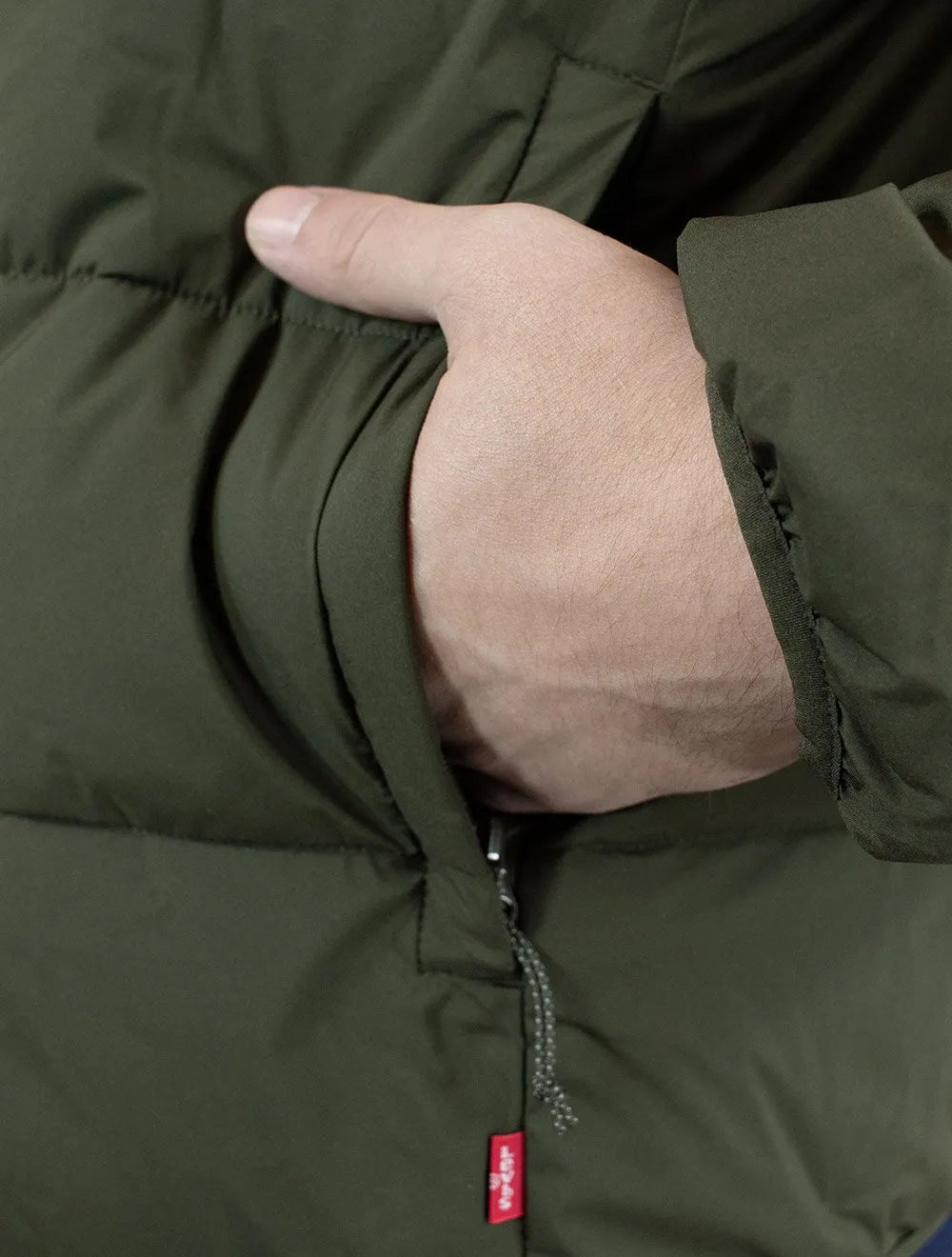 Jaqueta Levis Masculina Puffer Packable Quilted Verde Escuro