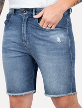 Bermuda Ellus Jeans Masculina Denim Elastic II Classic Azul Médio