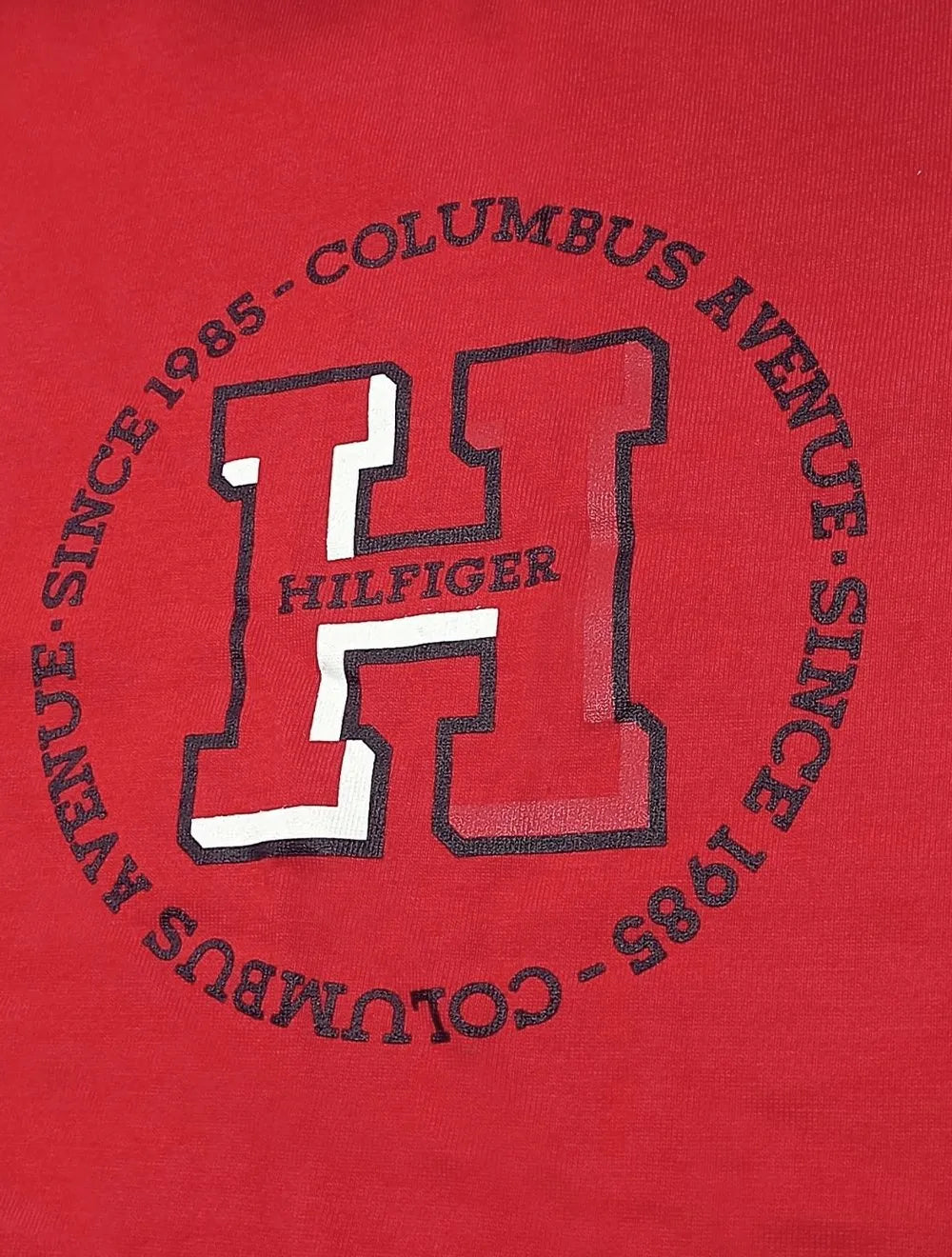 Camiseta Tommy Hilfiger Masculina Columbus H Roundle Logo Vermelho