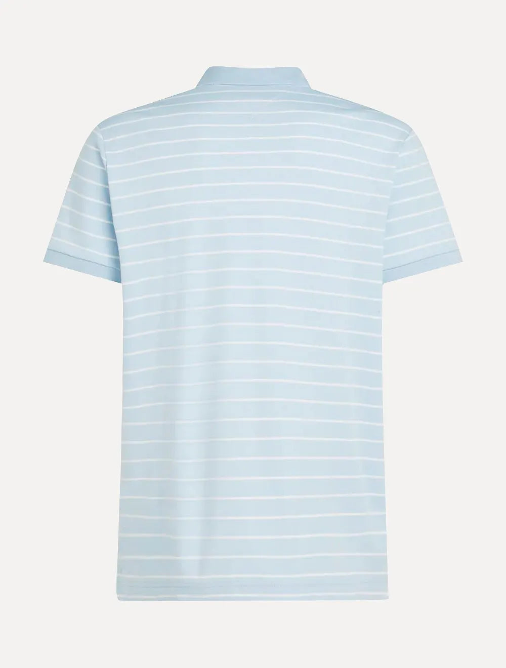 Polo Tommy Hilfiger Masculina Malha Liquid Cotton Seasonal Striped Azul Claro