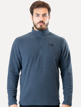 Blusa The North Face Masculina Fleece TKA 100 Glacier 1/4 Zip Azul Escuro