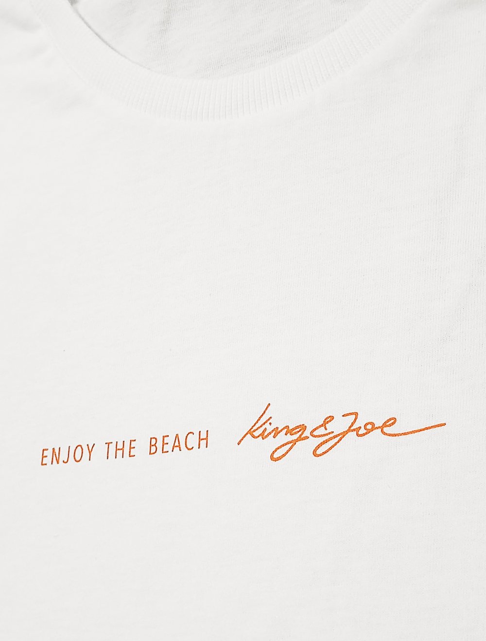 Camiseta King & Joe Masculina Slim Praia Costas Off-White