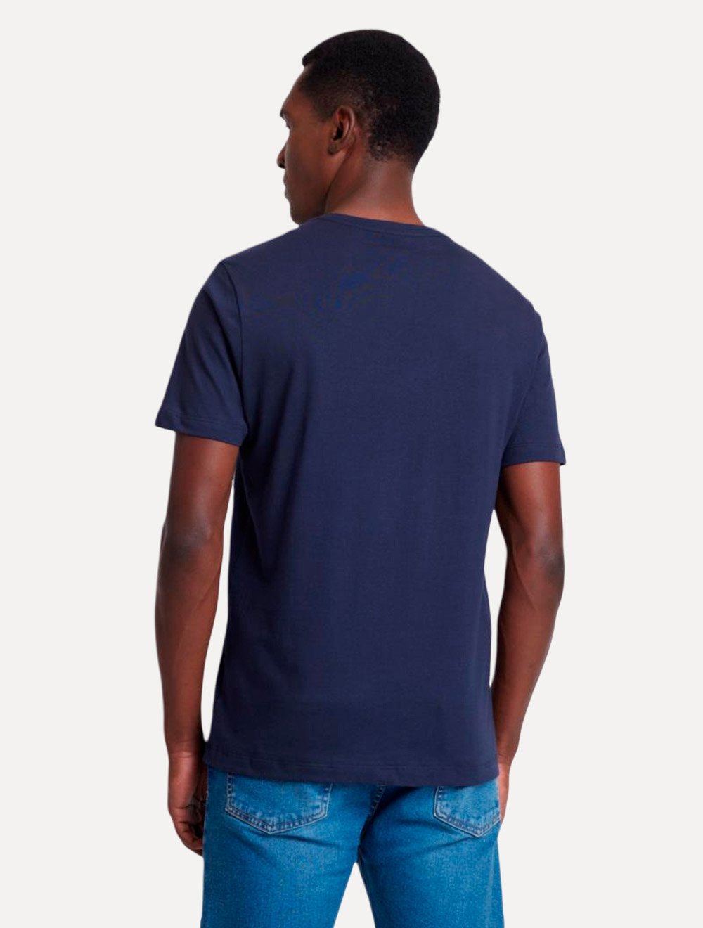 Camiseta Aramis Masculina Estampa Faixas Peito Azul Marinho