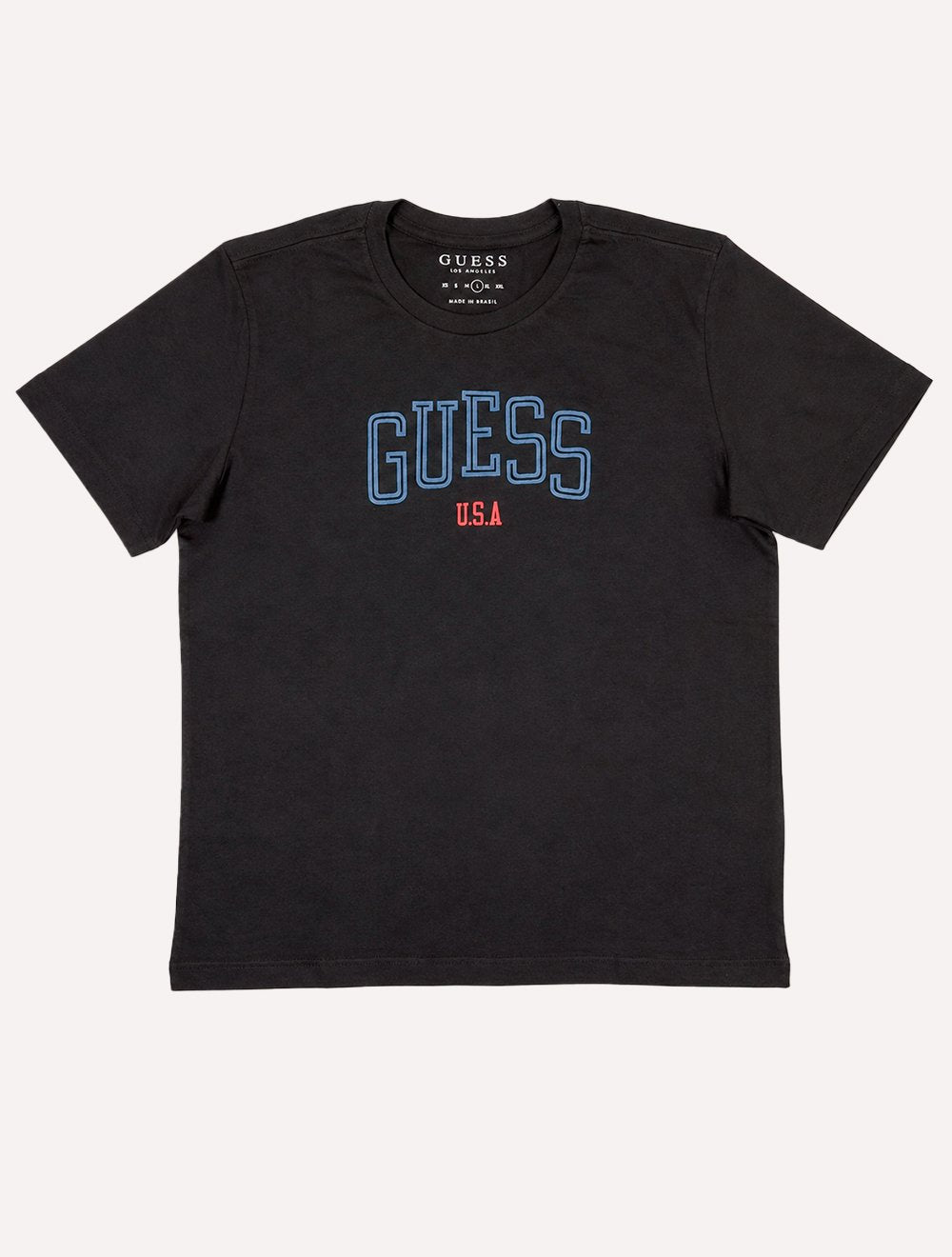 Camiseta Guess Feminina College Logo Preta
