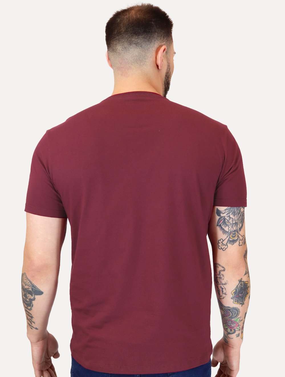 Camiseta Guess Masculina Bordado Peito Bordô