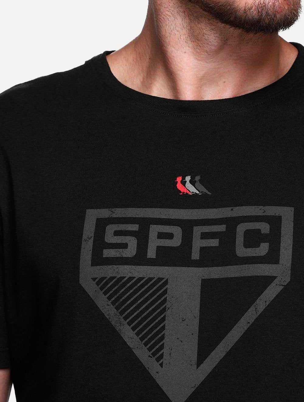 Camiseta Reserva Masculina SPFC Big Shield Preta