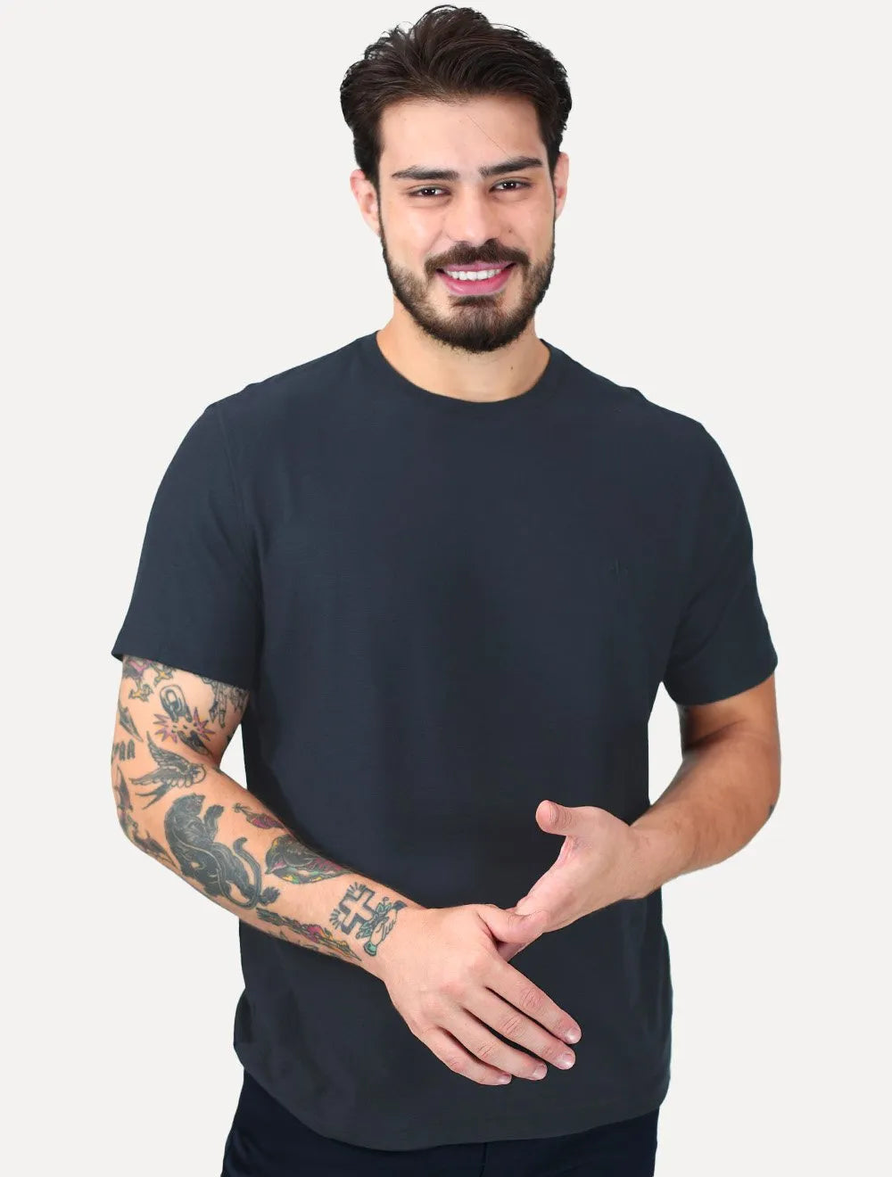 Camiseta Dudalina Masculina Cotton Flex Azul Marinho