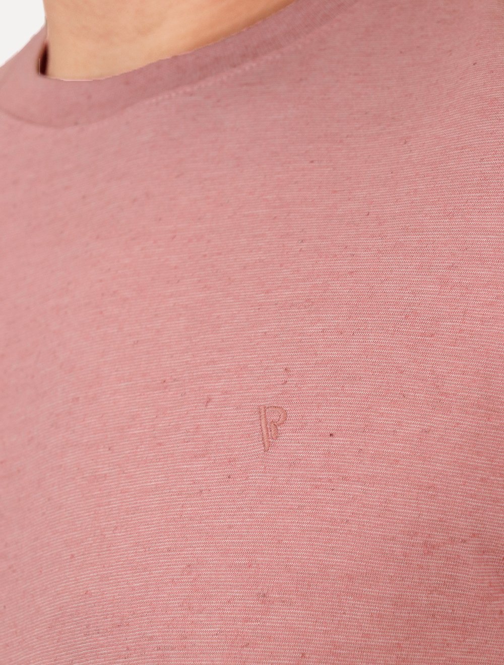 Camiseta VR Masculina Regular Linen Basica Rosa Mescla