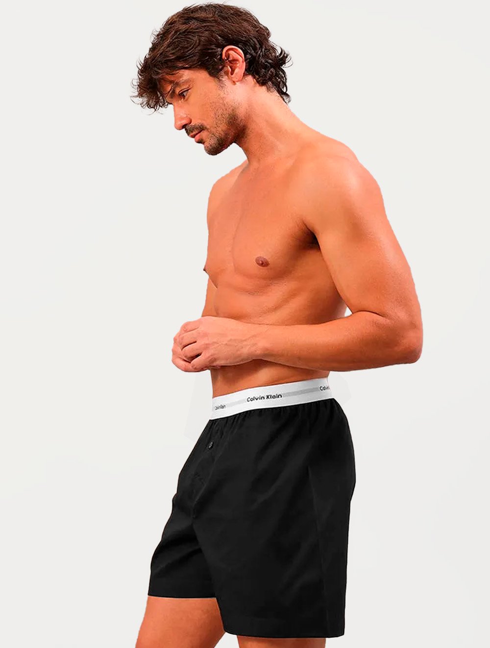 Cueca Calvin Klein Samba Canção New Logo Tricoline Preta