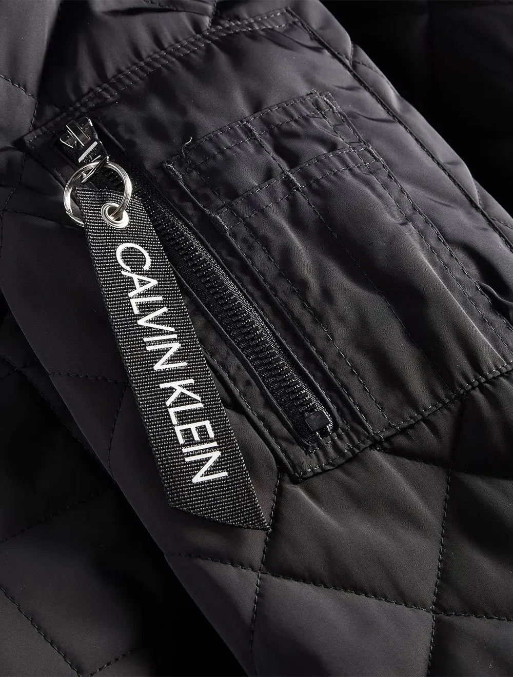 Jaqueta Calvin Klein Bomber CK Zip Preta