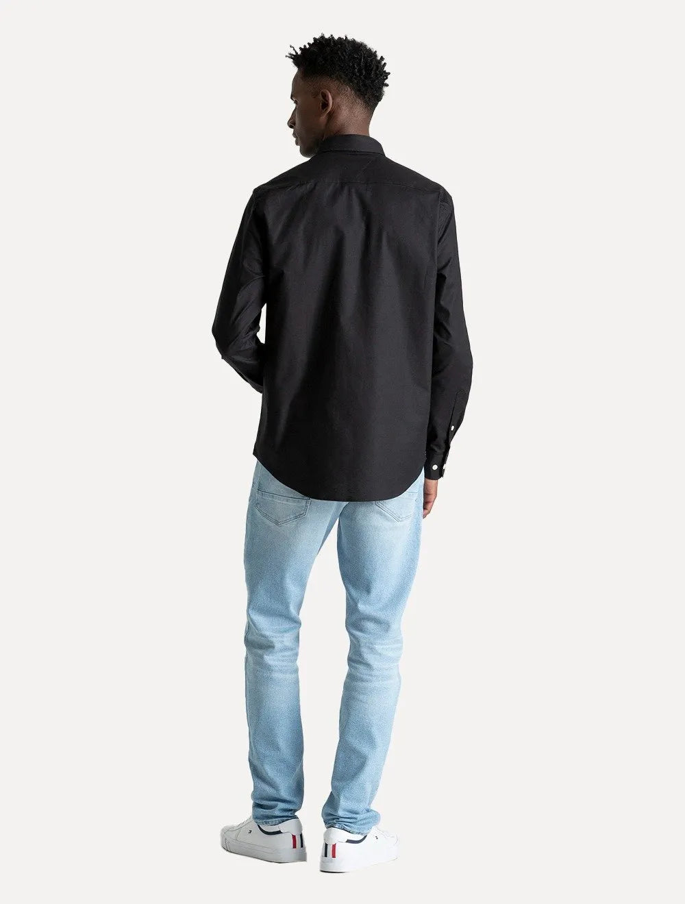 Camisa Tommy Hilfiger Masculina Regular Core Oxford Preta