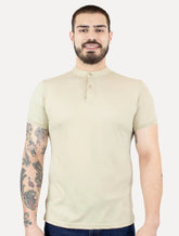 Polo Dixen Masculina Piquet Gola Padre Lisa Cáqui Claro