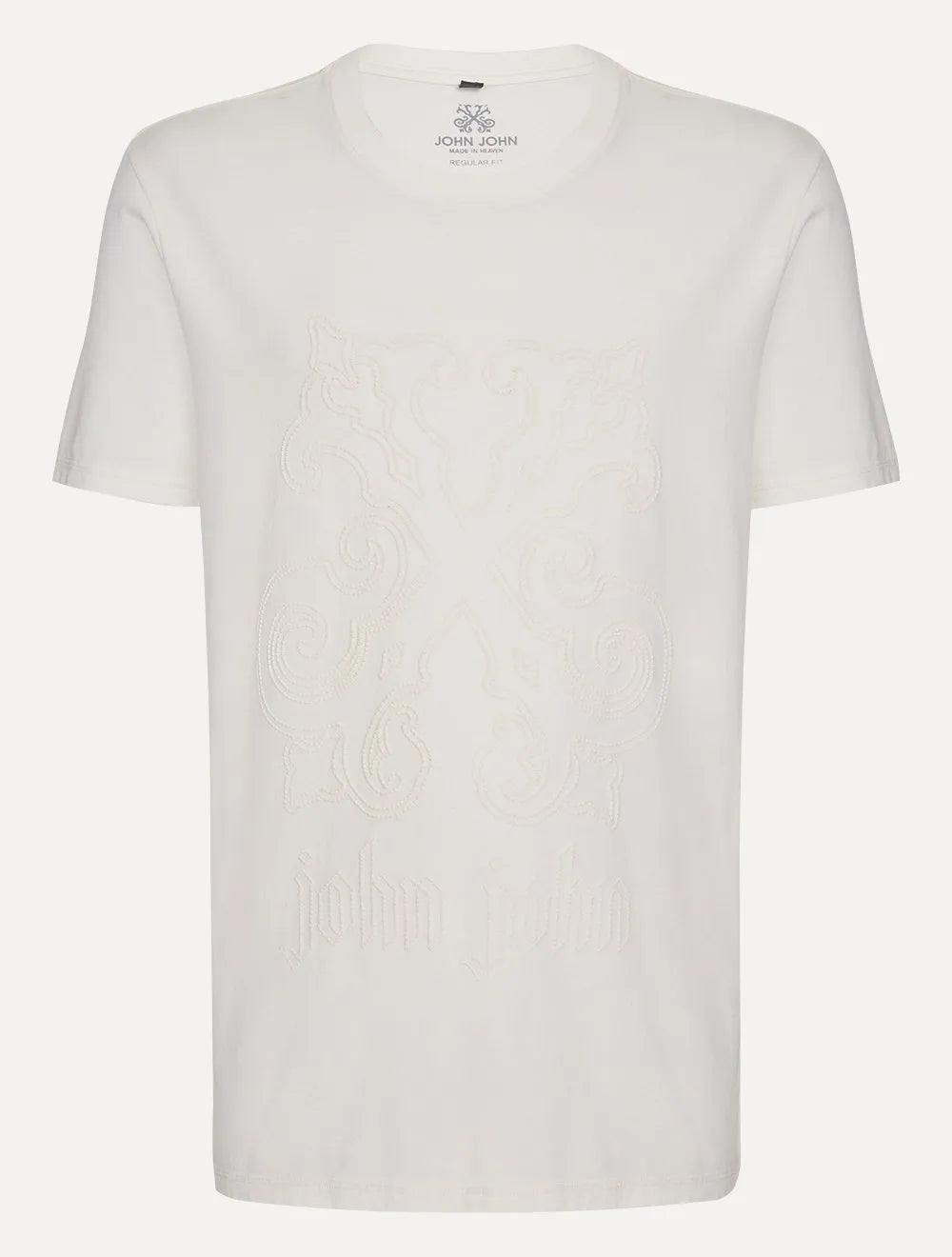 Camiseta John John Masculina Regular Fit Brasao Dotted Off-White