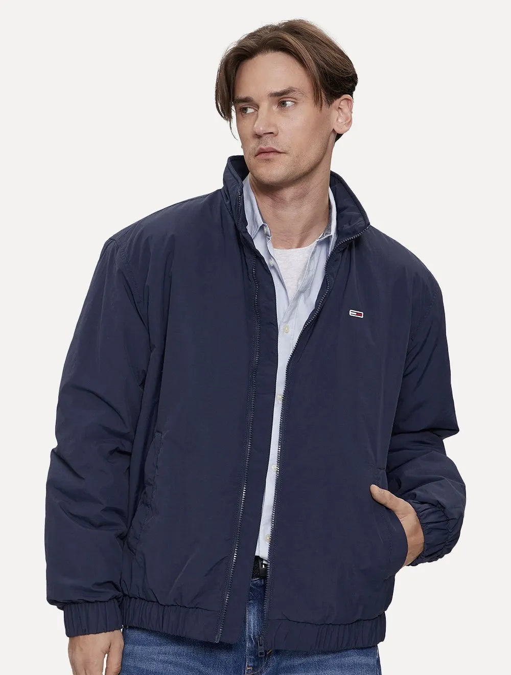 Jaqueta Tommy Jeans Masculina Essential Padded Plain Azul Marinho