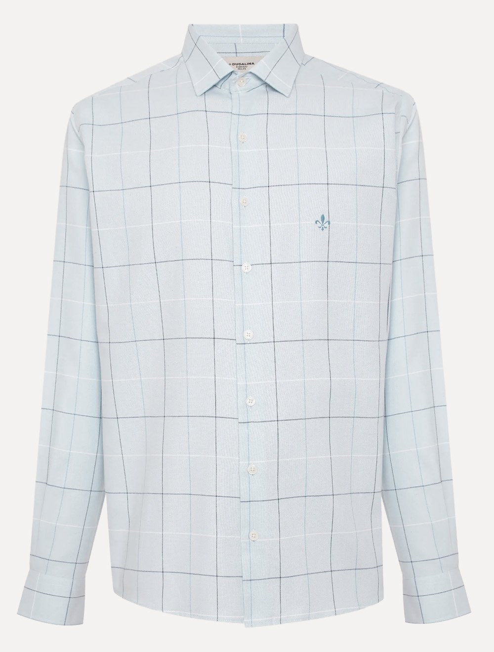 Camisa Dudalina Masculina Slim Superfine Cotton Maxxad Azul Claro