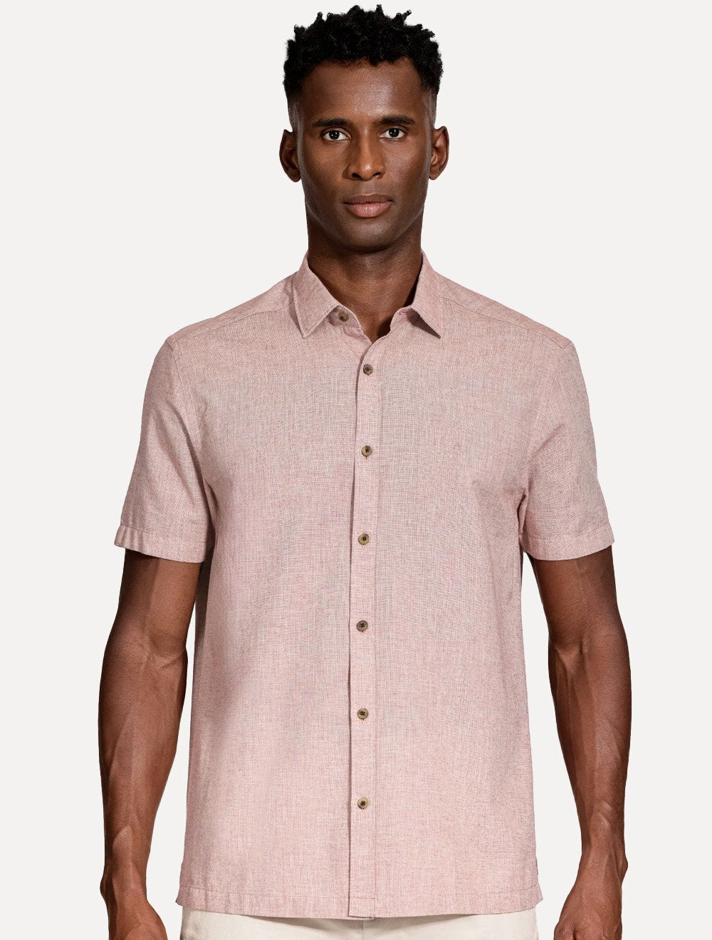 Camisa Aramis Masculina Regular Loop Flame Altino Rosa Mescla
