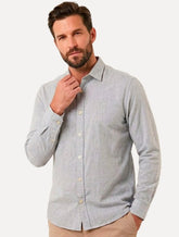 Camisa Aramis Masculina Slim Algodão Willis Cinza Claro
