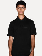 Polo Armani Exchange Regular Fit Light Logo Milano Preta