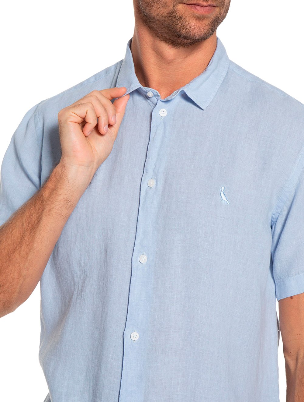 Camisa Reserva Masculina Manga Curta Nova Paraty Azul Médio