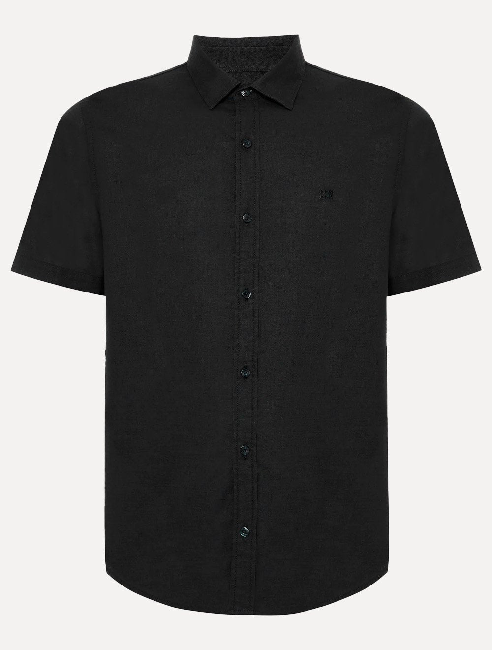Camisa John John Masculina Regular Manga Curta Rustic Mono Logo Preta