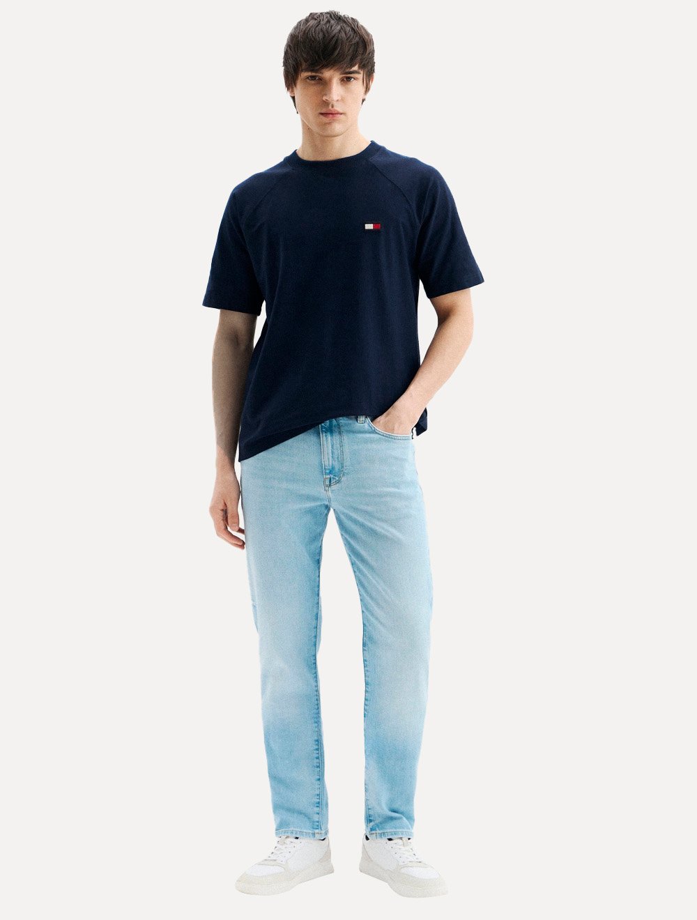 Camiseta Tommy Hilfiger Masculina Flag Relaxed Fit Azul Marinho