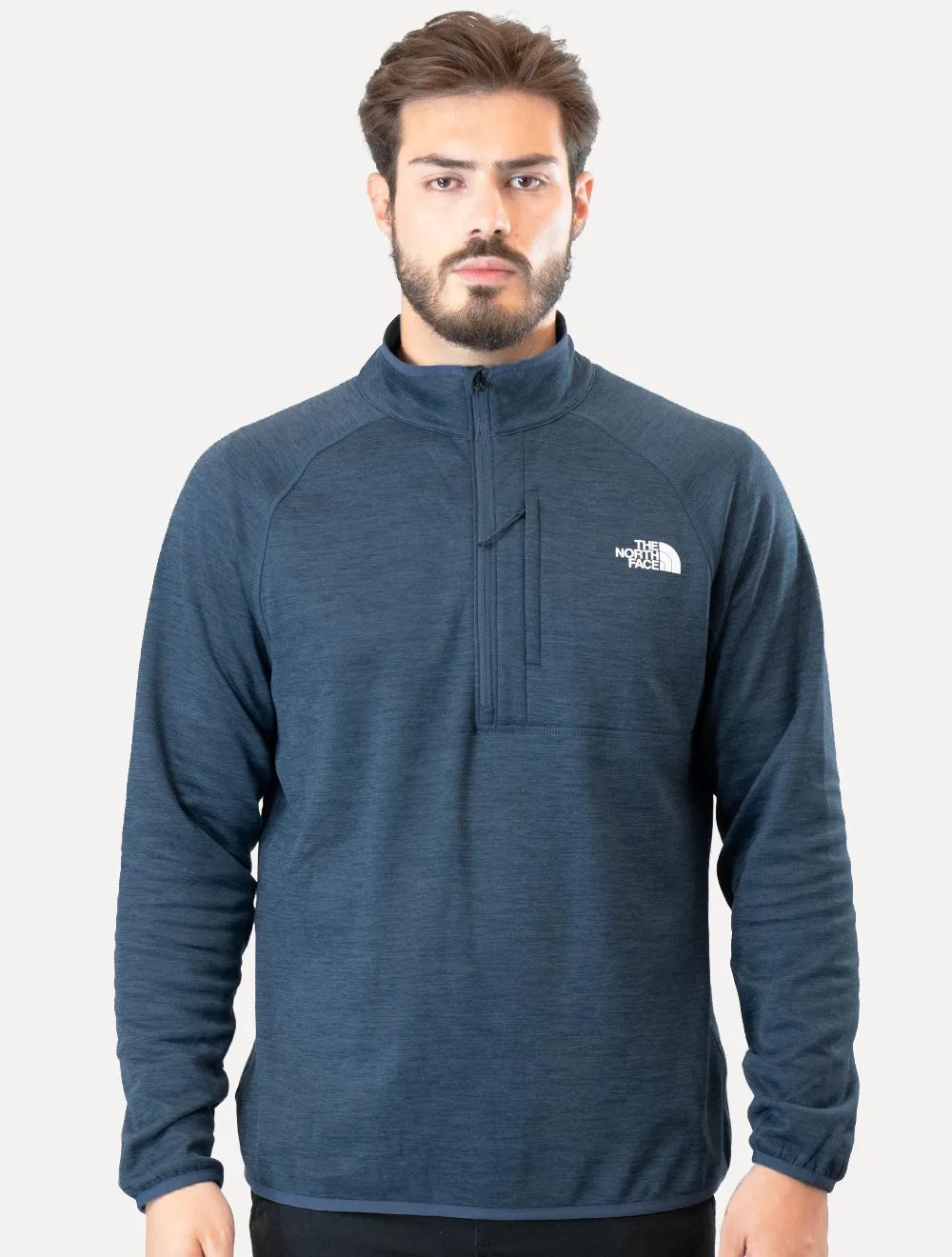 Blusa The North Face Masculina Fleece Canyonlands Half Zip Azul Escuro Mescla