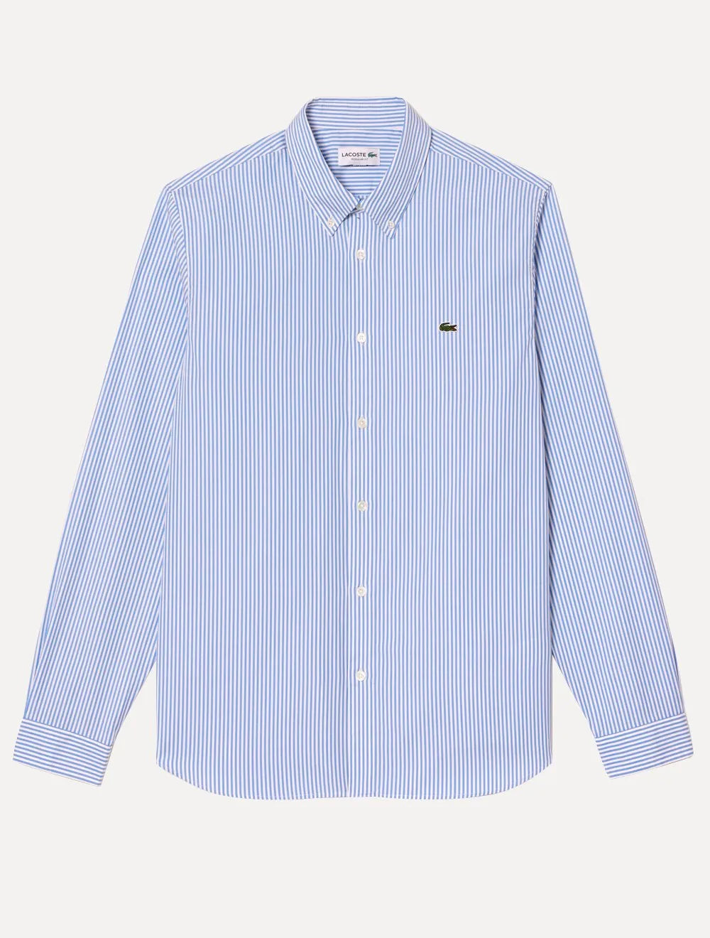 Camisa Lacoste Masculina Regular Stripes Blanc Blue Branca