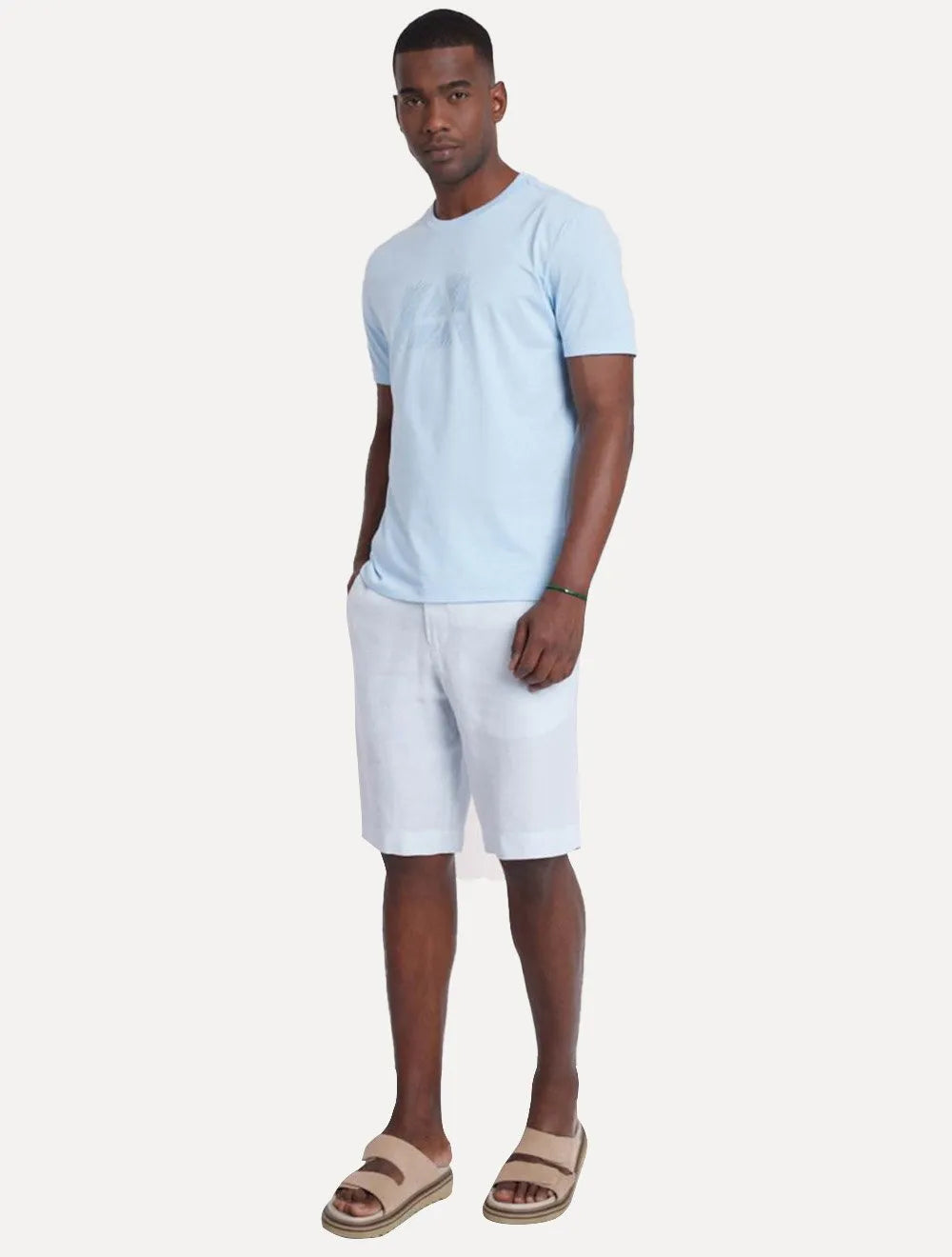 Camiseta Aramis Masculina Estampa Logo Rabisco Azul Claro