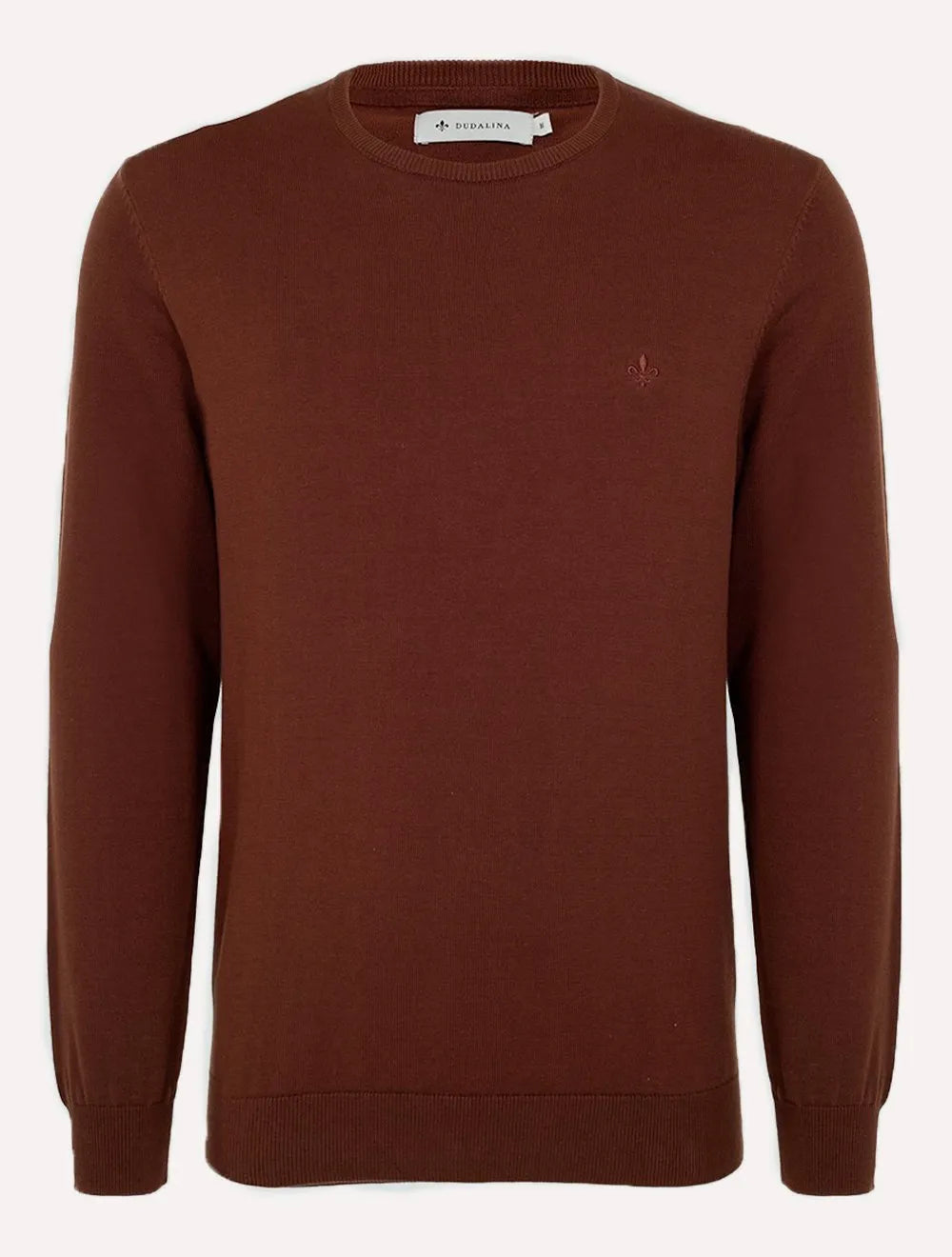 Suéter Dudalina Masculino Tricot Crewneck Basico Marrom
