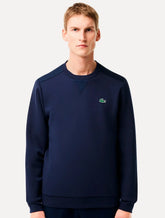 Moletom Lacoste Masculino Crewneck Sport Mesh Panels Azul Marinho