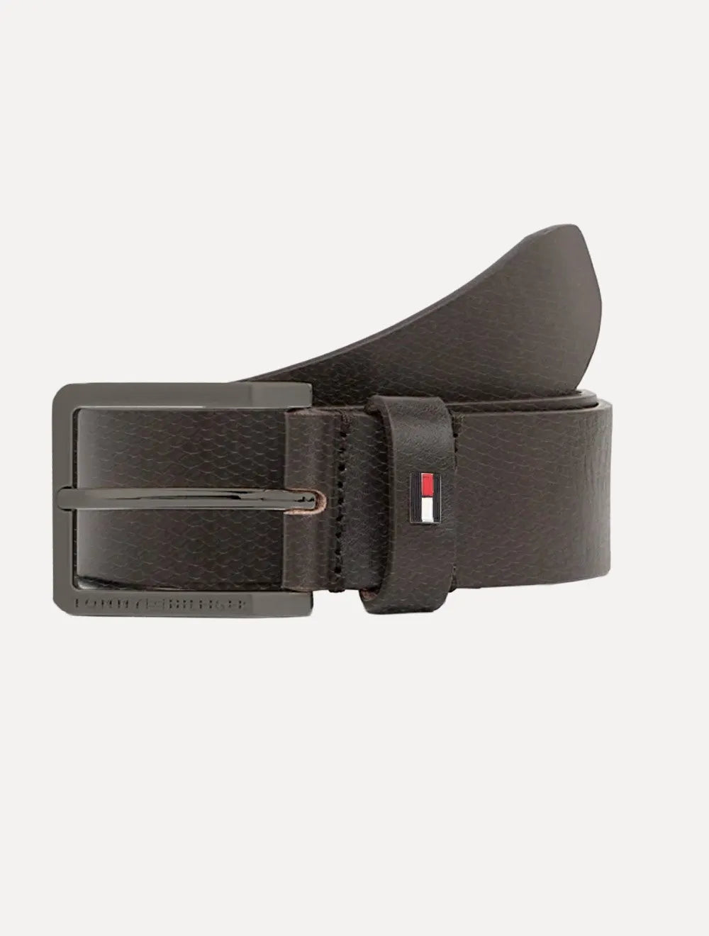 Cinto Tommy Hilfiger Masculino Flag Monogram Texture Marrom Café