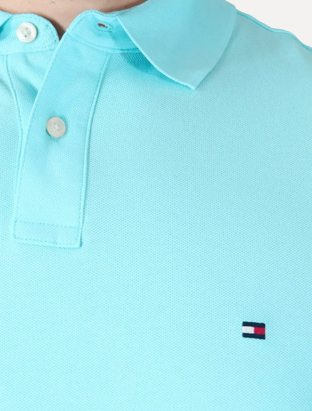 Polo Tommy Hilfiger Masculina Regular Piquet 1985 Dewy Azul Claro