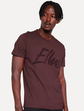 Camiseta Ellus Masculina Maxi Logo Classic Brush Bordô