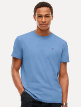 Camiseta Tommy Jeans Masculina Regular C-Neck Flag Azul Claro