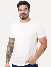 Camiseta John John Masculina Slim Fit Low Relief Off White