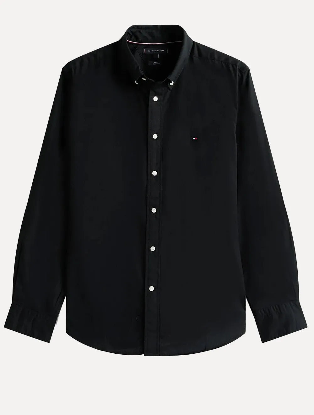 Camisa Tommy Hilfiger Masculina Regular Core Flex Poplin Preta