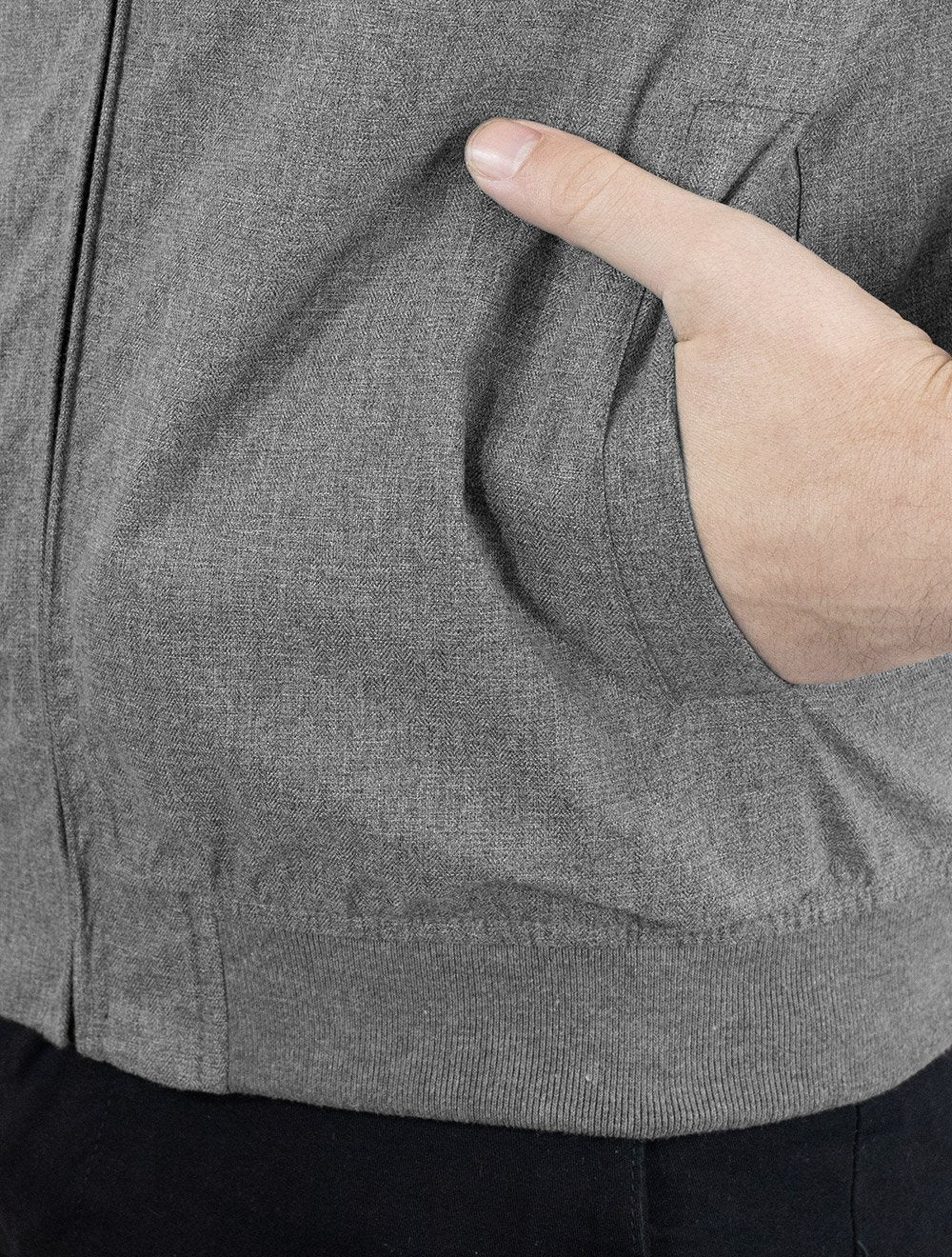 Jaqueta Aramis Masculina Bomber Dupla Preta/Grafite Mescla