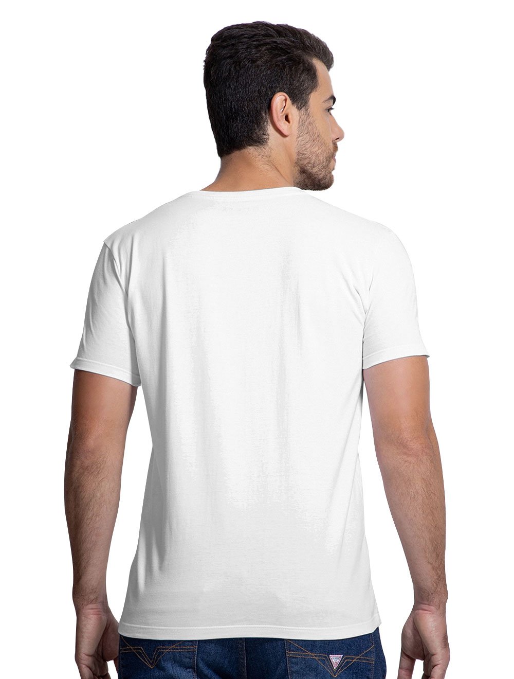 Camiseta Guess Masculina Arc Silk Chess Logo Branca