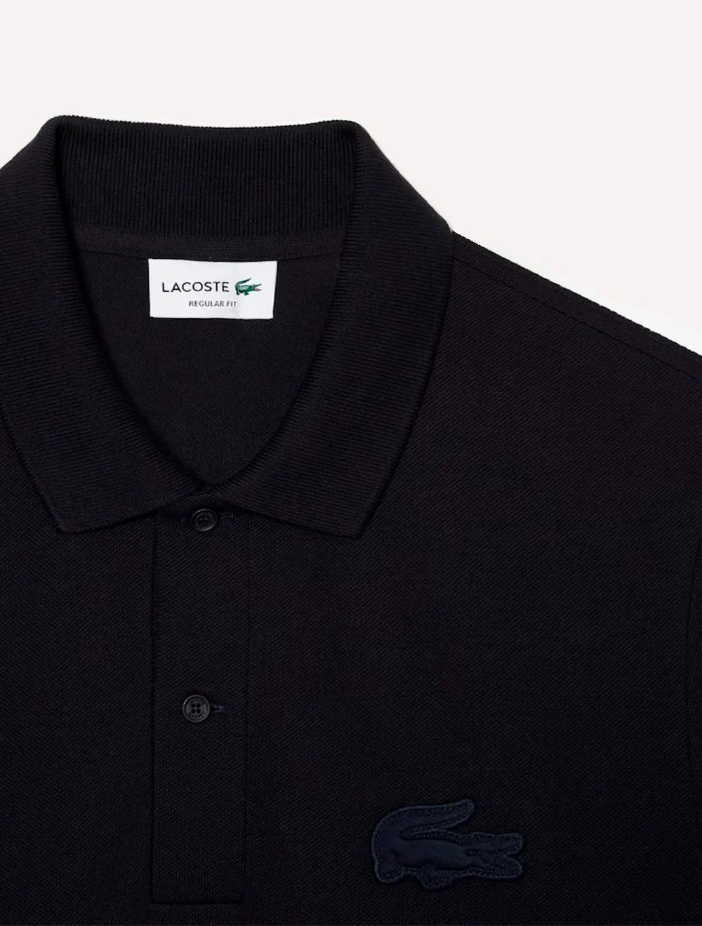 Polo Lacoste Masculina Regular Piquet Quilted Crocodile Badge Azul Marinho