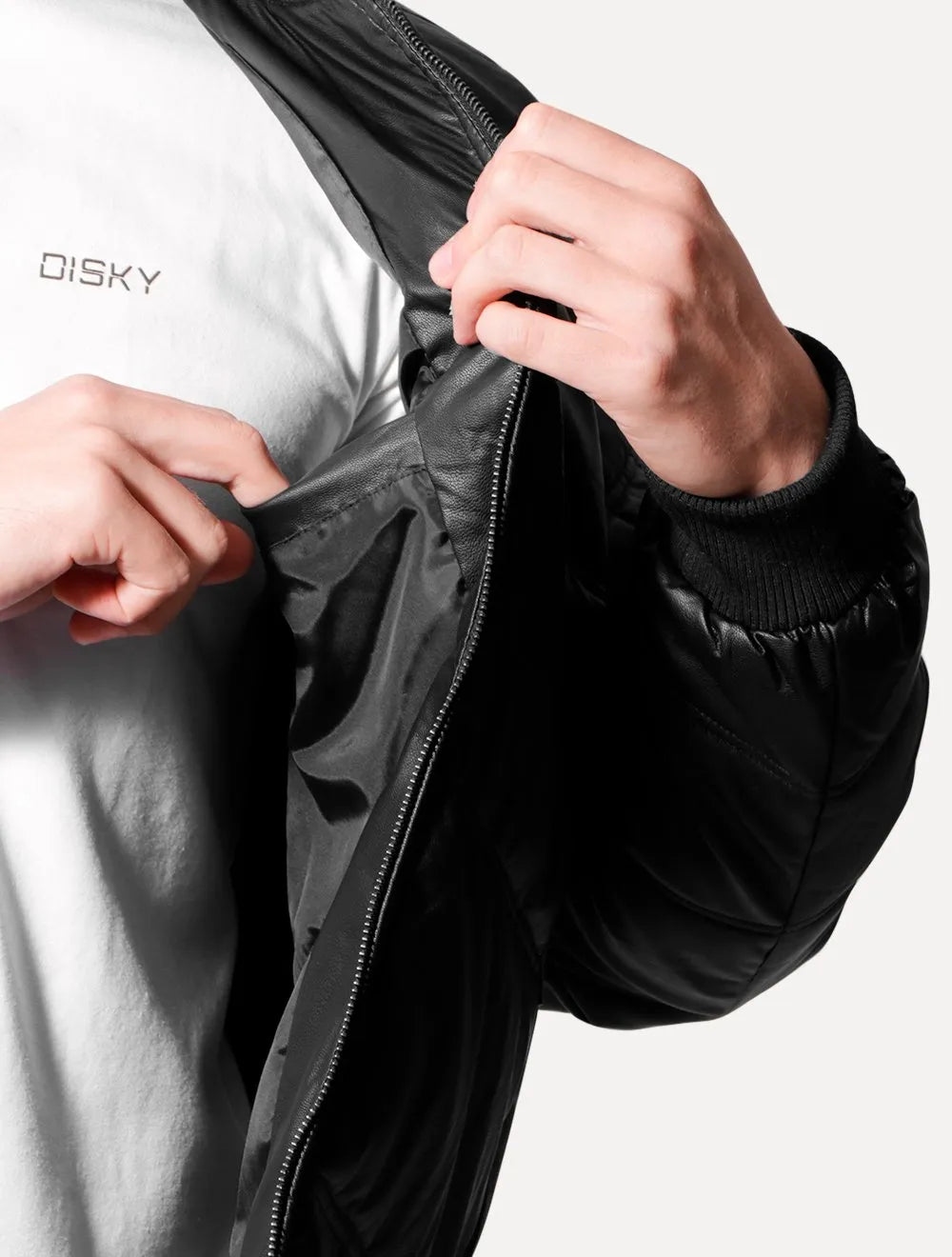 Jaqueta Victory Eagle Masculina PU Leather Bomber Preta