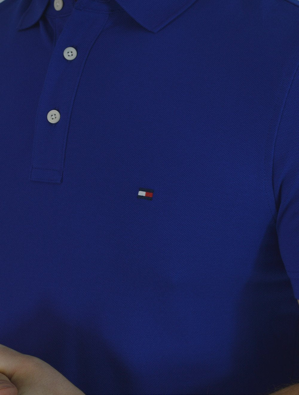 Polo Tommy Hilfiger Masculina Slim Piquet 1985 Azul Royal