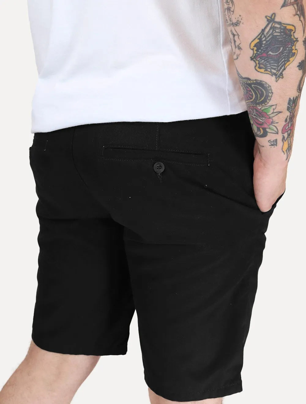 Bermuda Levis Masculina Sarja Chino Straight Preta