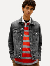 Jaqueta Tommy Jeans Masculina Regular Ryan Trucker Cinza Claro