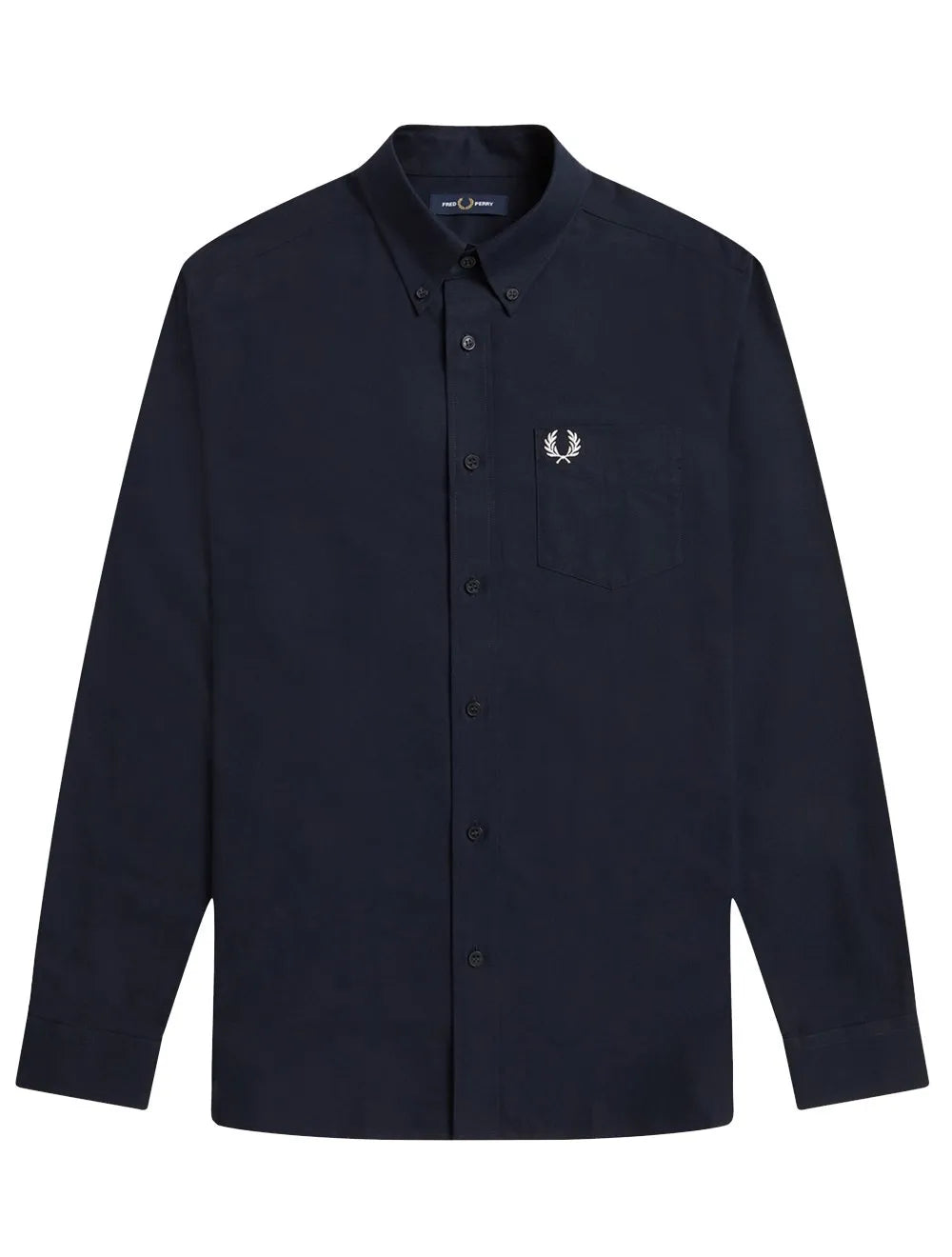 Camisa Fred Perry Masculina Oxford Pocket Light Logo Azul Marinho
