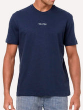 Camiseta Calvin Klein Masculina Flame Front Logo Azul Marinho