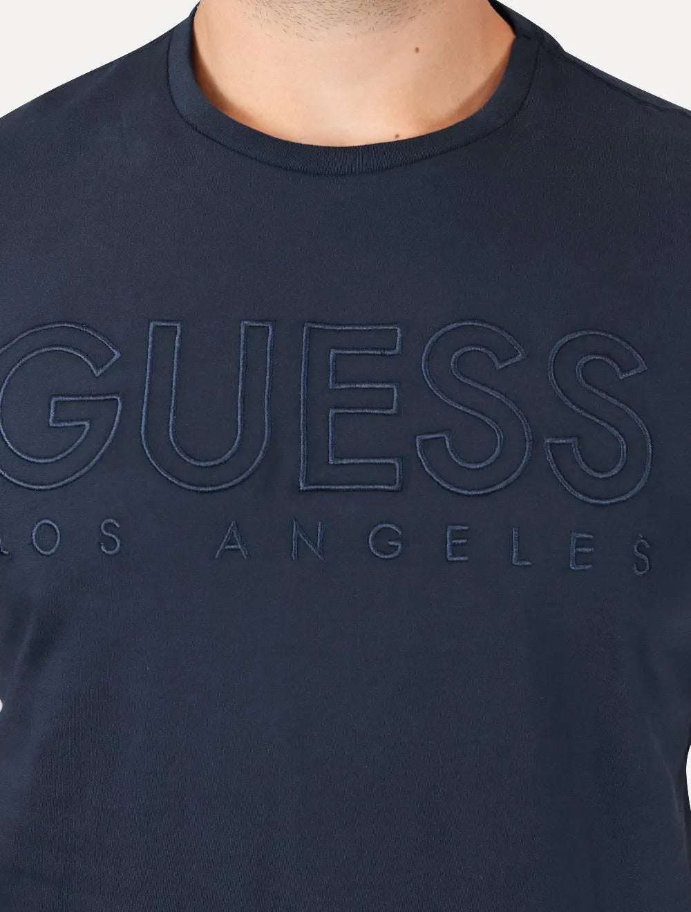 Camiseta Guess Big Logo Los Angeles Bordado Azul Marinho