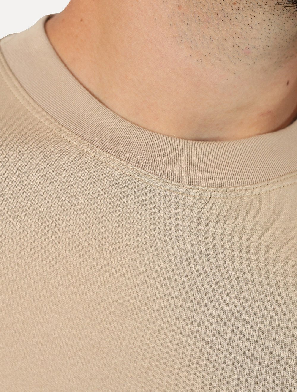 Camiseta Dixen Over Recorte Estruturado na Manga Caqui